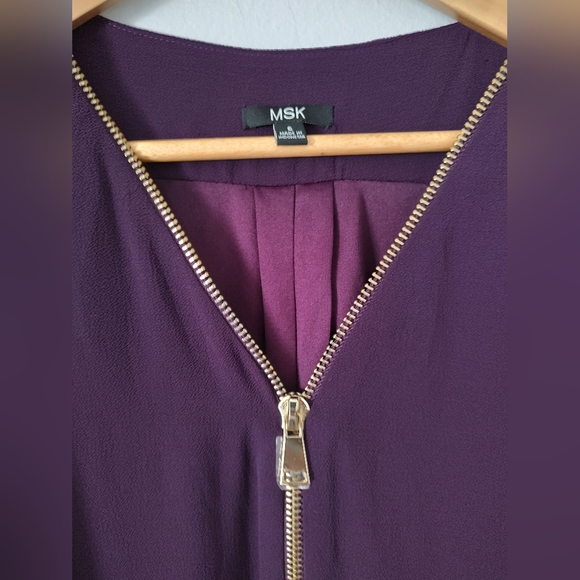 MSK Dress, size 6 brand new with out tags color purple Long sleeves Midi Shift - Picture 5 of 7